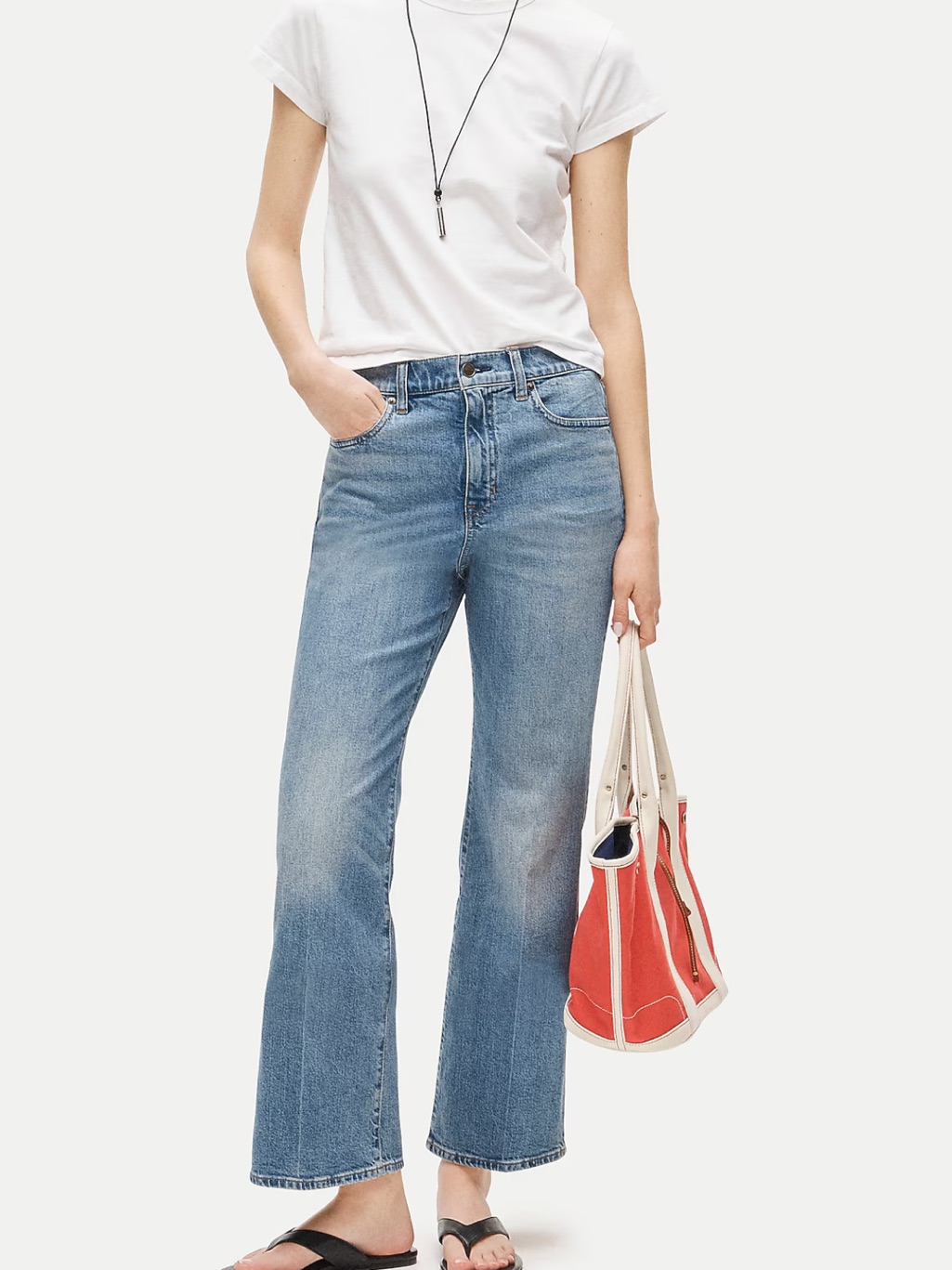 J Crew Charley Kickout Cropped Jean In Storm Wash